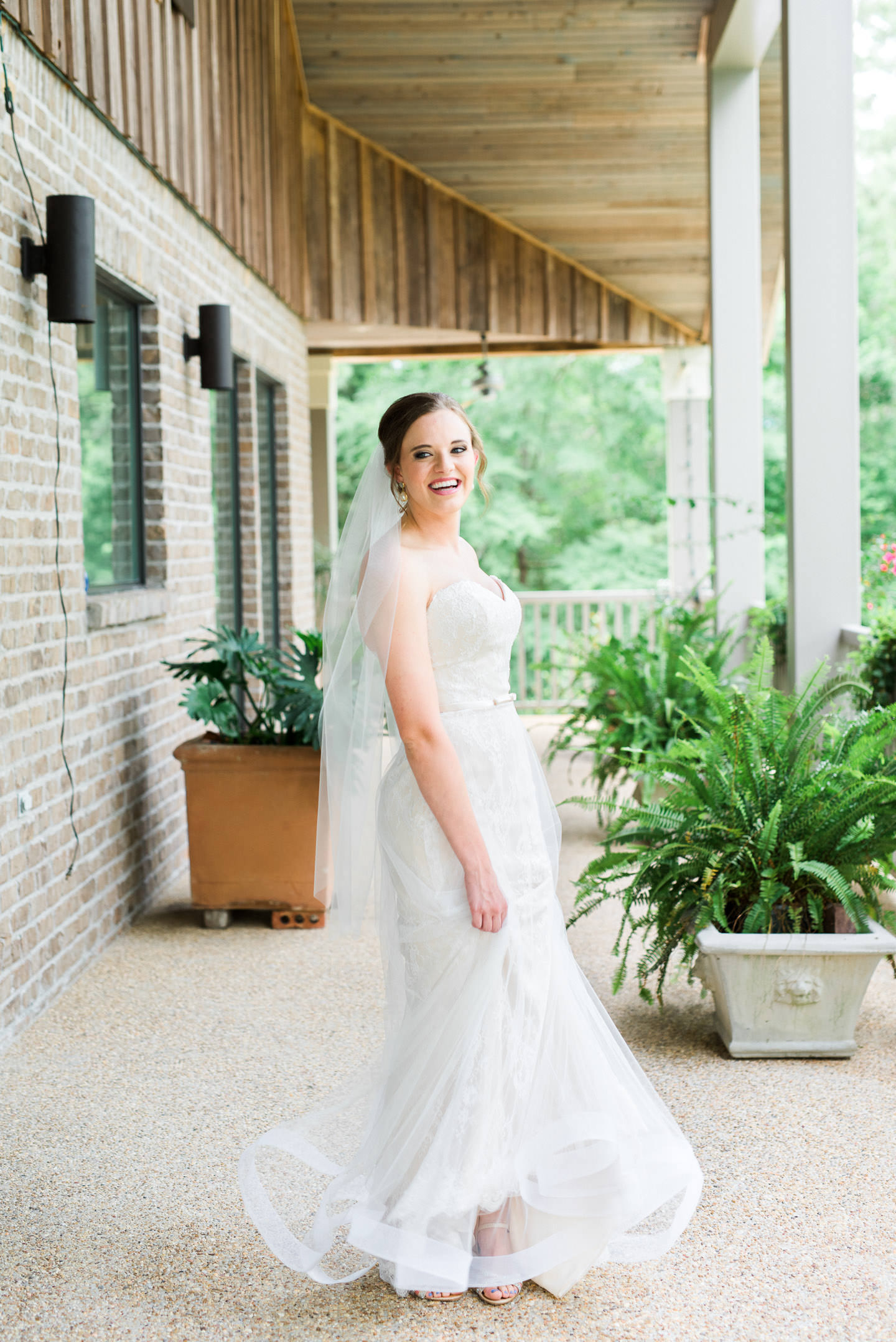 Mississippi bride twirls in her bridal gown